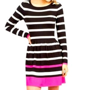 Eliza J Blk/Wht/Pk Color Blk Sweater Dress Sz 1X